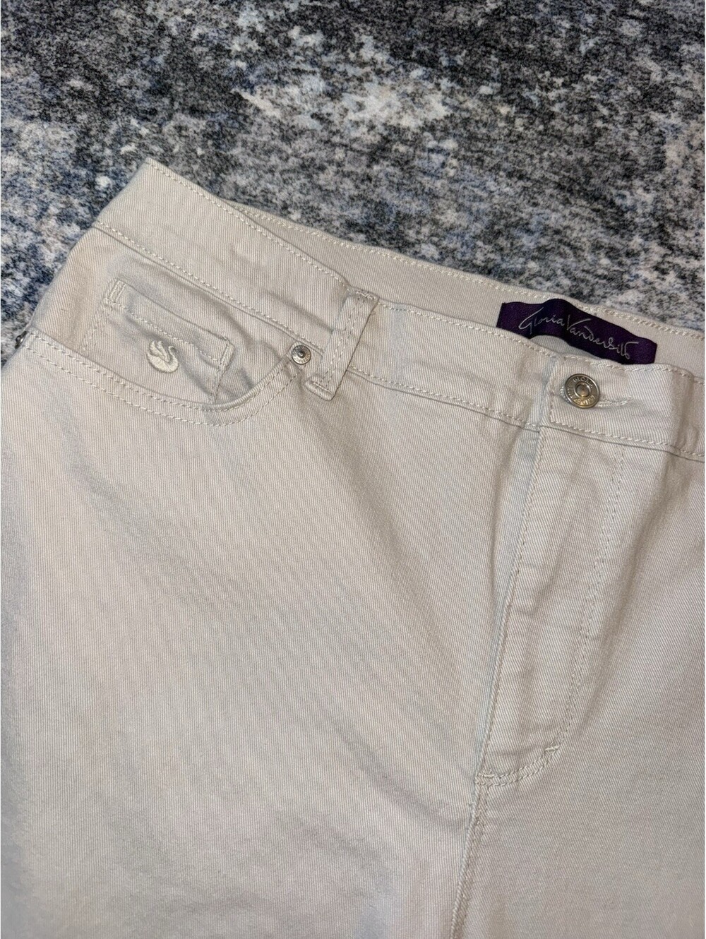 Gloria Vanderbilt Amanda Jeans Womens 16S Beige Tan Straight Leg Stretch Pants